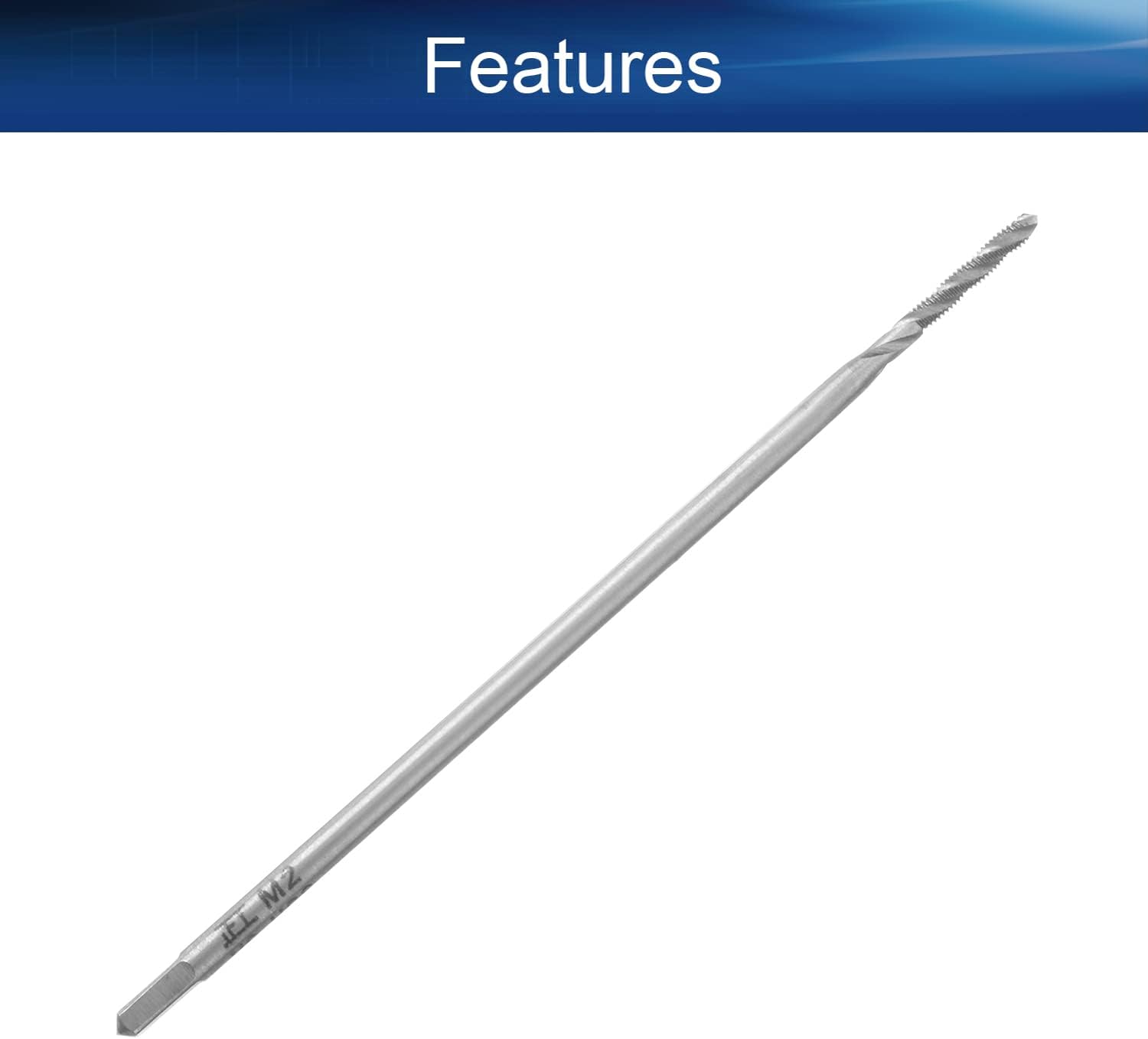 Auniwaig Machine Taps Spiral Flute Tap Uncoated HSS for Tthreading Machine and Electric Drills M2x90mm Pitch 1PCS