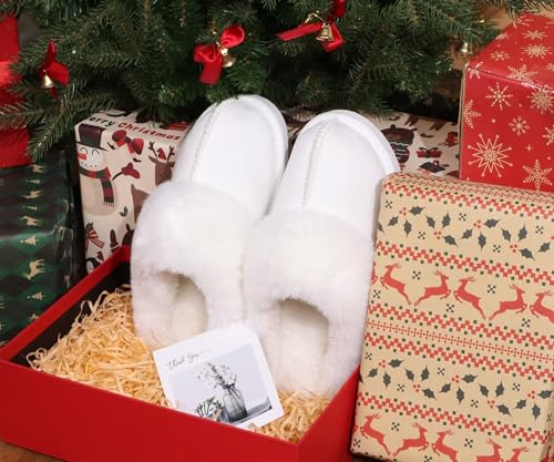 Image of KuaiLu Womens Cozy Memory Foam Slippers Ladies Fuzzy Faux Fur Lined Warm Arch Support House Shoes Slip on Comfy Winter Scuff Indoor Outdoor Rubber Hard Sole