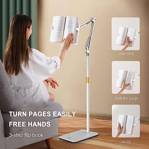 Soporte de suelo regulable con clips de resorte para leer con manos libres 4