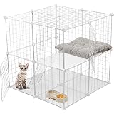 2 Tier Large Cat Cage Crate DIY Pet Playpen Detachable Dense Metal Wire Ferret Cage Indoor Cat Kenne
