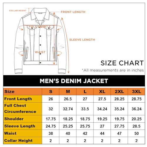 X Ray XMJ-98059-JET BLACK-M Mens Denim Jacket, Washed Ripped Distressed Flex Stretch Casual Trucker Biker Jeans Jacket thumb #5