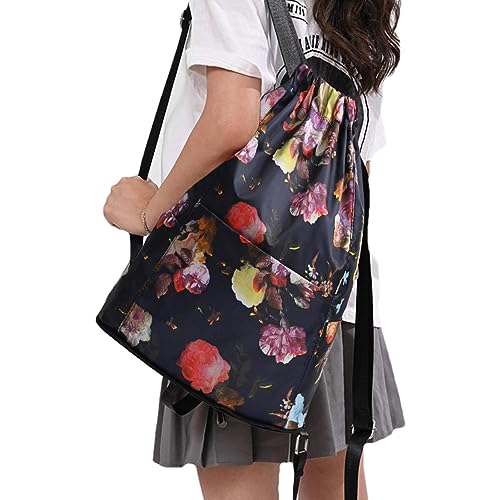 Sacos com Cordão, Sacos com cordão à prova d'água Bolsa Cinch dobrável, Bolsa de viagem de grande c