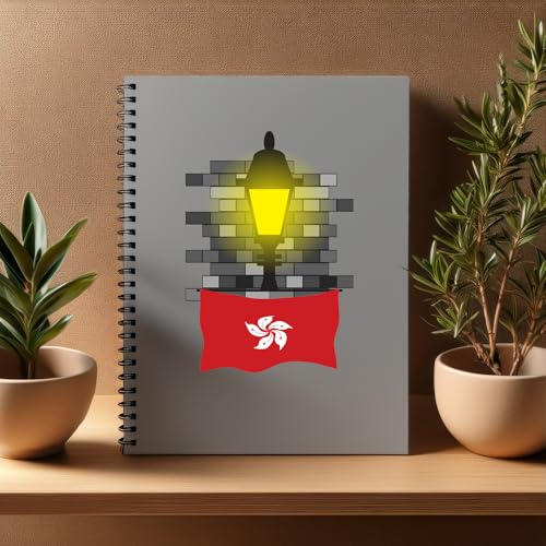 Carnet Hong Kong lampadaire briques A5 pour vos récits de voyage et notes de bureau
