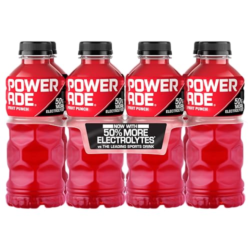Powerade Fruit Punch, Electrolyte Enhanced Sports Drink, 20 Fl Oz Bottles, 8 Pack