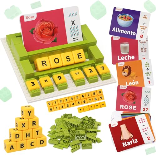 JoyJoyful Juguetes Educativos Niños 3 4 5 6 7 8 Años, Aprender a Leer Regalo Niña Niño 3-8 Años, Juguetes Montessori, Juegos de Mesa(64 Hojas Español)