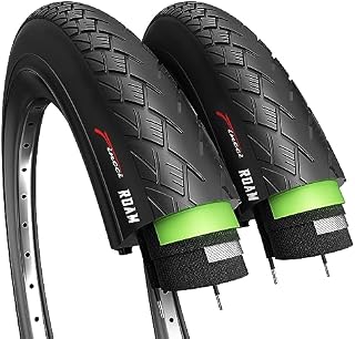 Fincci Roam Pair 700 x 32c 32-622 Tyres with 3mm Antipuncture Protection for Electric Road Mountain MTB Hybrid Bike Bicycle (Pack of 2)