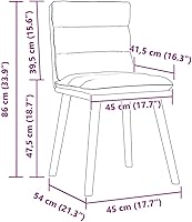 Vista 3 de Modern Dining Chairs Set of 2 Black Fabric Upholstered Kitchen Chairs with Foam Cushion, Rubber Wood Frame for Dining Room Living Room Farmhouse