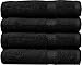 Cotton Large Hand Towels (Black, 4-Pack,16 x 28 inches) - Multipurpose Use for Bath, Hand, Face, Gym and Spa - By Utopia Towels