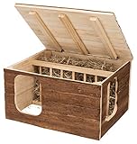Naturholz, Maße: 40 × 23 × 32 cm für z. B.: Kaninchen, Meerschweinchen Höhe: 23 cm