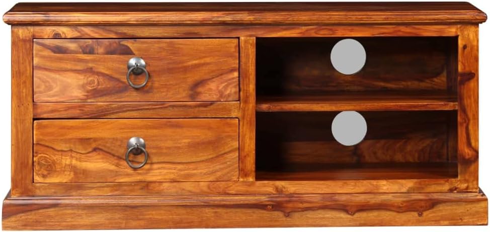 vidaXL TV Stand Natural Wood Solid Acacia Wood Medium TV Stand