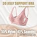 Jelly Wireless Bra for Women Deep V Push Up Seamless T-Shirt Bras Comfortable Plunge No Underwire Bra with Adjustable Straps Everyday Bras Leopard Pink