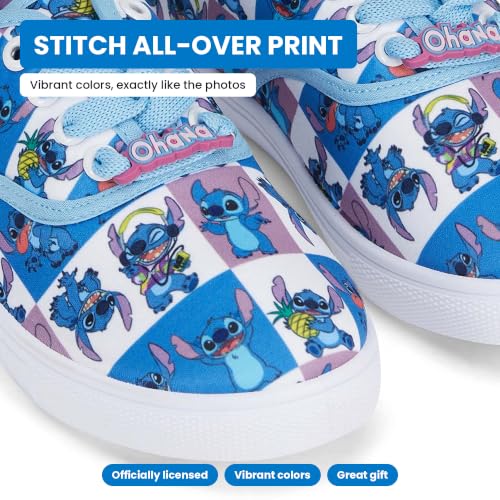 Disney Ladies Lilo and Stitch Shoes - Ladies Classic Lilo and Stitch Lace Up Canvas Sneakers Lilo and Stitch Canvas Lace up Sneakers (Blue, 11) - image 4