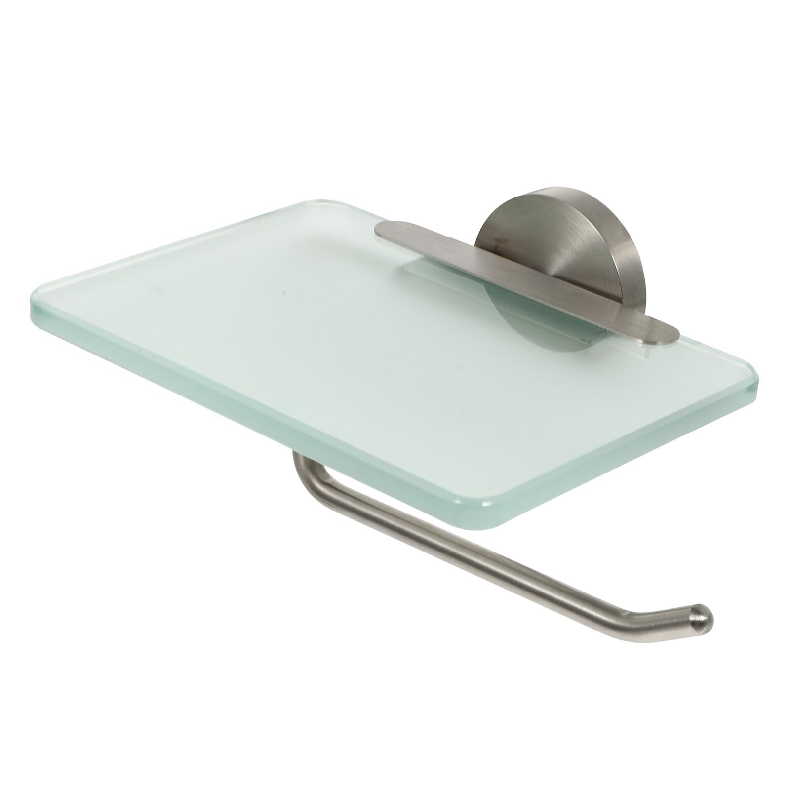 Gatuida Portarotolo da Cucina in Acciaio Inox e Vetro, Portarrolli a Muro Alta Stabilità e Facile Installazione, per Bagno e Soggiorno Moderno
