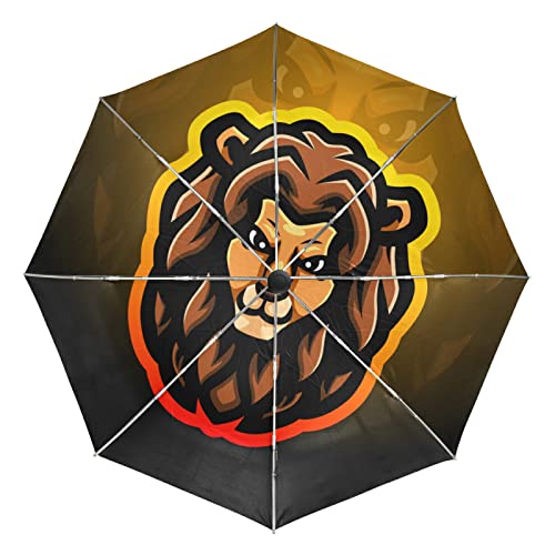 Parapluie lion pliant automatique et coupe-vent incassable pour adulte
