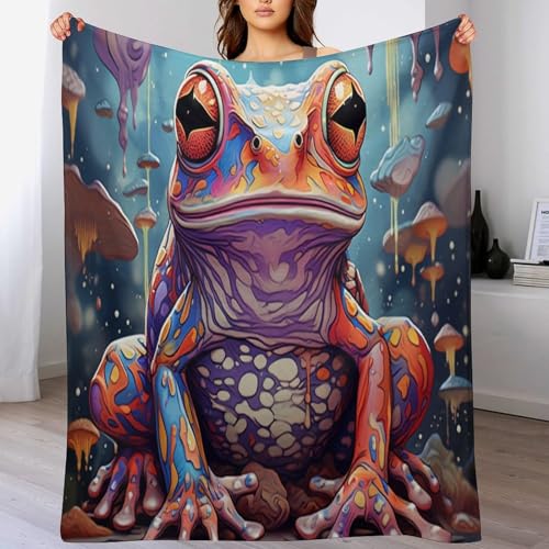 Couverture grenouille flannel pour éviter le froid sur le canapé