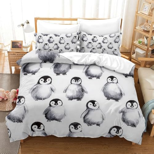 Housse de couette pingouin 140x200 en microfibre pour lit enfant - 3
