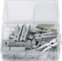 Vista 80 de JAM PAPER Wood Clip Clothespins - Small - 7/8 Inch - White - 50 Clothes Pins/Pack