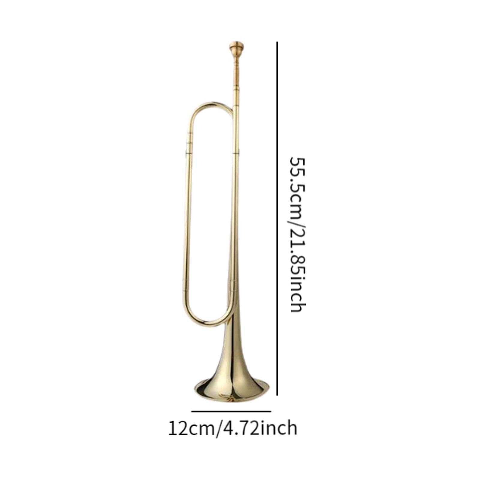 Generic B-Signalhorn Messing-Signalhorn Goldene Trompete Marschsignalhorn Blassignal für Kavallerie