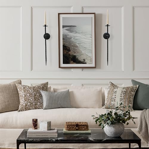Remenna LY0112 Large Wall Candle Holder Set Of 2 Twisted Candle Sconces Wall Mount Metal Candle Holders Decor For Bedroom Dining Room 23.5 Inch thumb #3