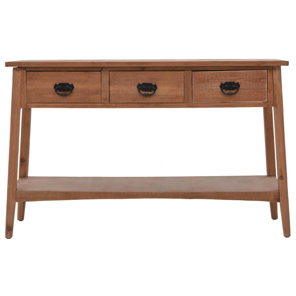Table d'appoint moderne pour chambre à coucher en sapin massif brun avec rangements