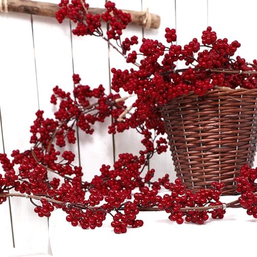 Wuhetyo Christmas Red Pip Berry Garland...