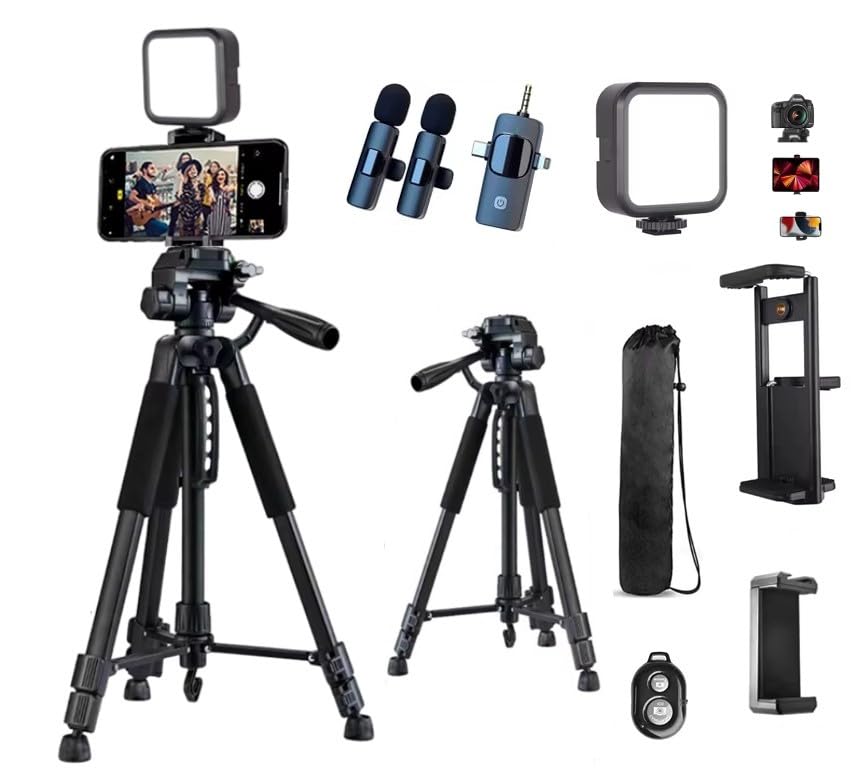 Kit de vlogging para TikTok y YouTube con micrófono de solapa