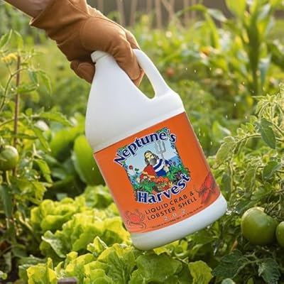 Neptunes Harvest Organic Crab & Lobster Shell Multi-Purpose Liquid Fertilizer (2-0-2) - 1 Gallon Bottle - Rich in Nutrients Soil Fertilizer - Plant Food for Lawns, Gardens, and Vegetables