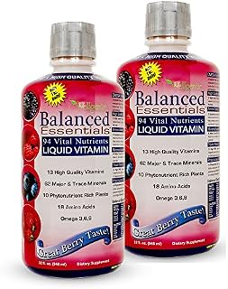 Wellgenix WGXBALLESS32X2 Balanced Essentials Liquid Minerals and Vitamins/Multivitamins Very Berry 32 oz, 2