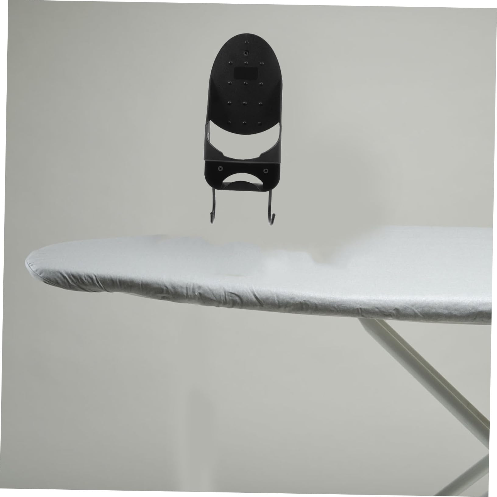 Porta Asse da Stiro e Ferro Elettrico da Parete per Camera Hotel Supporto Muro Resistente con Ganci Rimovibili Organizer Compatto per Bagno e Lavanderia Nero