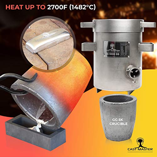 Usa Cast Master 5-6 Kg Deluxe Kit Propane Furnace With Crucible And Tongs Kiln Smelting Gold Silver Copper Scrap Metal Recycle 5Kg Kilogram #TOP3