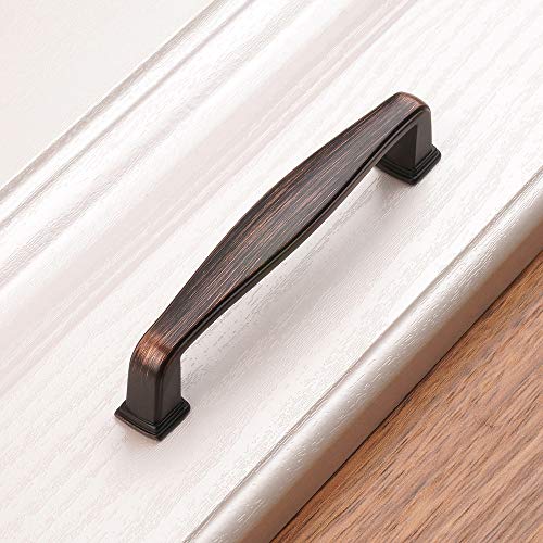 Koofizo Square Foot Cabinet Arch Pull - Oil Rubbed Bronze Furniture Handle, 3.8 Inch/96mm Screw Spacing, 10-Pack for Kitchen Cupboard Door, Bedroom Dresser Drawer, Bathroom Furniture Hardware