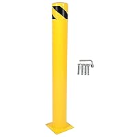 Vista 8 de Kojem Bolardo de seguridad de acero de 42 pulgadas, barrera de estacionamiento, bolardo de seguridad universal para aceras al aire libre, entradas