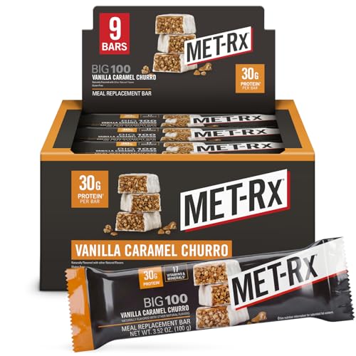 Image of MET-Rx Big 100 Protein Bars, Vanilla Caramel Churro, 30g Protein, 9 Ct
