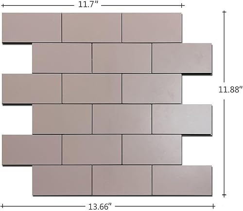 Miniatura 2 de XUANINY Azulejos de metro compuestos de aluminio para despegar y pegar, calcomanías de suelo con textura 3D, paneles de pared autoadhesivos para