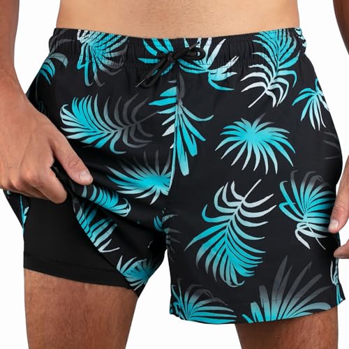Kanu Surf 5” Adventure Men’s Swim Trunks – UPF 50+ Quick-Dry Bathing Suit Shorts with Pockets & Compression Liner (2X)