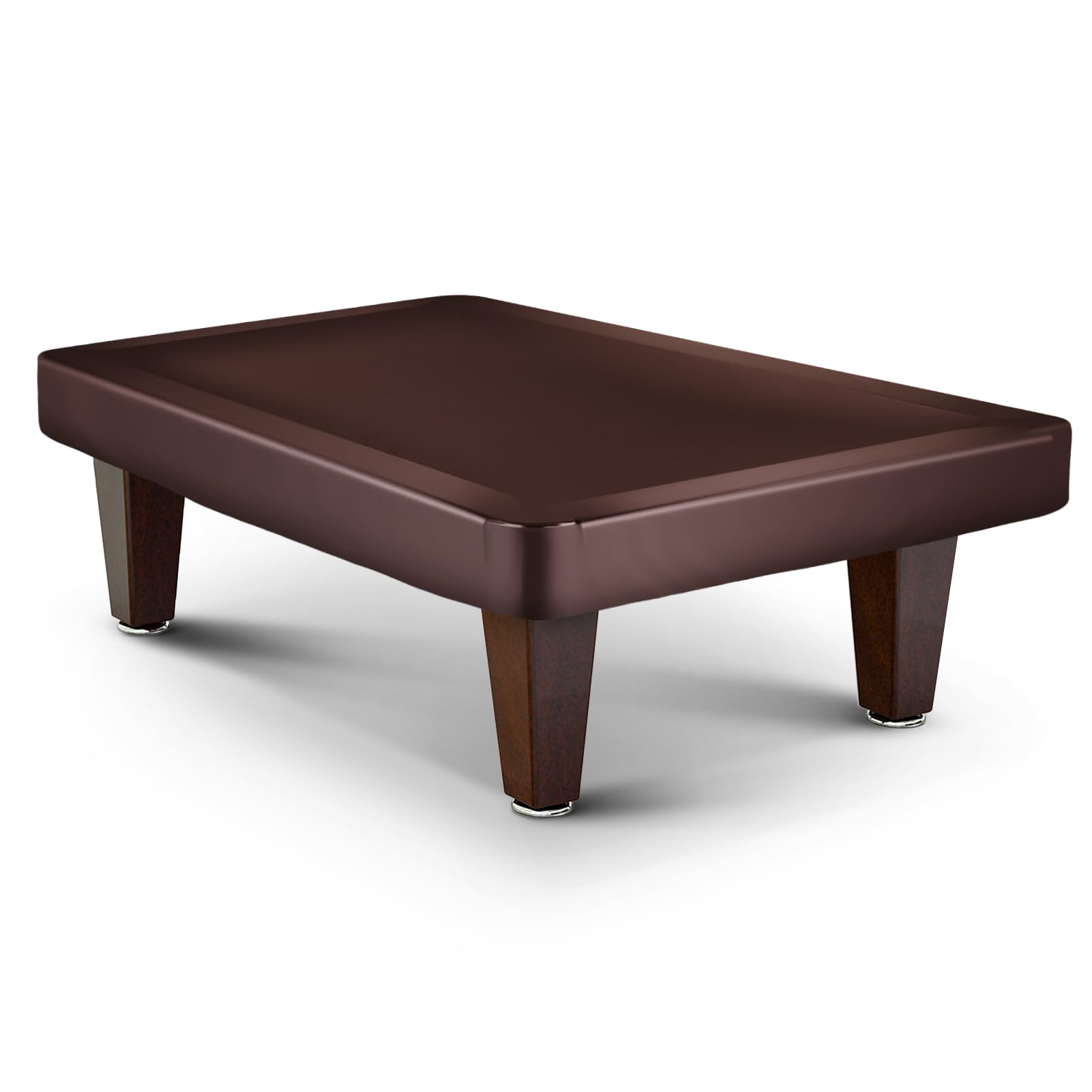 Housse de billard en cuir marron café avec doublure peluche élégante pour table 8 pieds