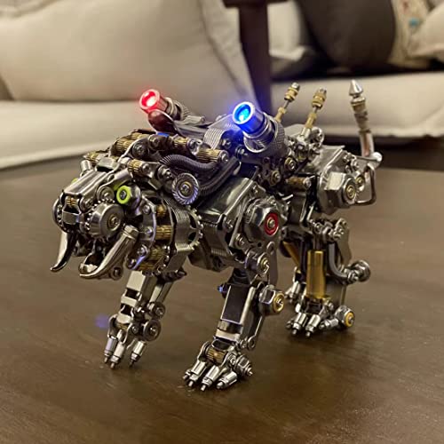 Puzzle 3D metalu, model tygrysa bengalskiego, zestaw samodzielnego montażu, mechaniczne zwierzę, puzzle steampunk, metalowy model, ozdoba biurko