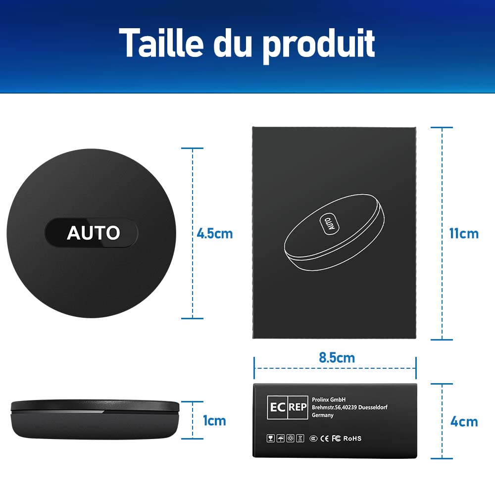 AWESAFE Android Auto sans Fil pour Les Voitures avec Connexion Android Auto Filaire : Transformez Le Filaire en sans Fil