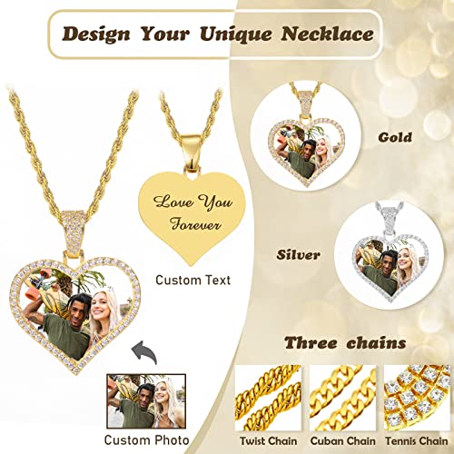 Custom Picture Necklace Personalized - Customized Photo Pendant Necklaces, Hip Hop Chain with Pictures Personalized Gift for Dad Men Women4