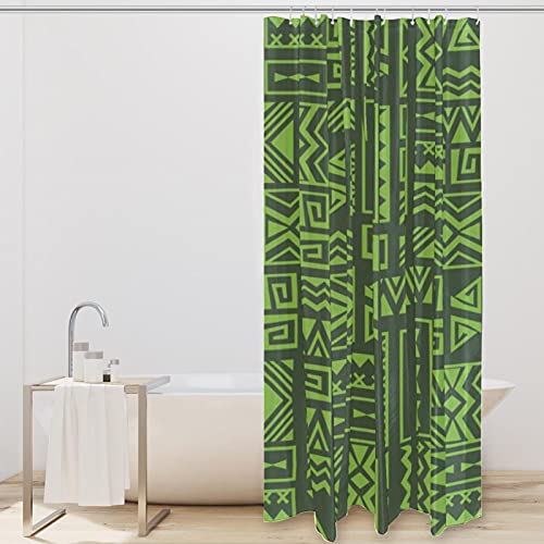 Rideau de douche bohème vert haut de gamme, textile imperméable texturé - 3