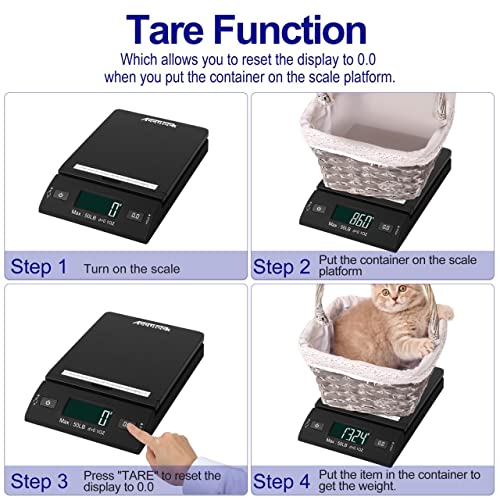 accuteck 50 lb all-in-one black digital shipping postal scale with adapter w-8250-50b
