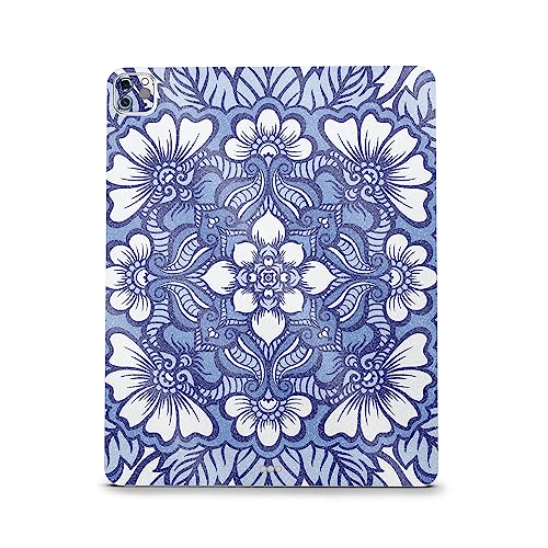 Image of MightySkins Carbon Fiber Skin Compatible with Apple iPad Pro 12.9 inch M2 6th Gen (2022) Full Wrap Kit - Flower Mandala | Protective Durable Textured Carbon Fiber Finish | Easy to Apply | Made in The USA