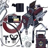 Zenthril Bravo Set Sistema Airless – Pompa Airless 2200W, 25MPa, 3L/min, LCD, Voice Assist | Ugello 0,031", Tubo 15m, Pistola | Verniciatura Professionale | Macchina per Pittura