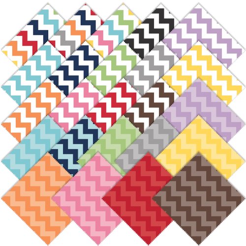 Riley Blake SMALL CHEVRON Precut 5-inch Stacker Charm Pack Cotton Fabric Quilting Squares Assortment 5-340-24