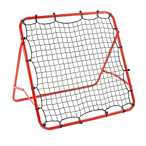 Trintion Fußball Rebound Netz Kinder und Jugendliche Tragbares Prellwand Verstellbar Fußballtor Kicker für Fußball Training 100 x 100cm