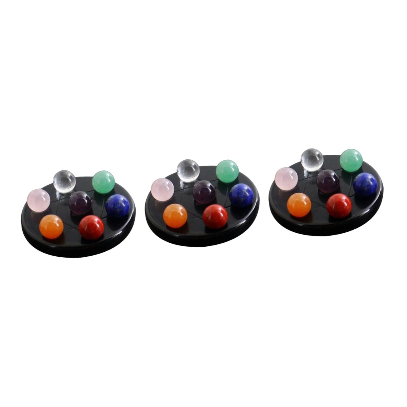 Healeved 3piezas Esferas De Cristales De Chakras Base De Decoración Feng Shui Para Sanación y Relajación Set De Piedras Aleatorios