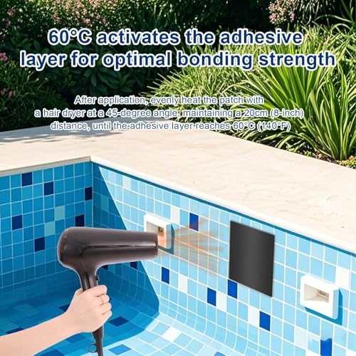 Incycall Teichfolien-Reparatur-Set - 21x21cm HDPE-Butylgummi-Patches - Wasserdicht für DIY, Flüssige Teichfolie & EPDM/HPDE-Foliennähte (2 Stück)