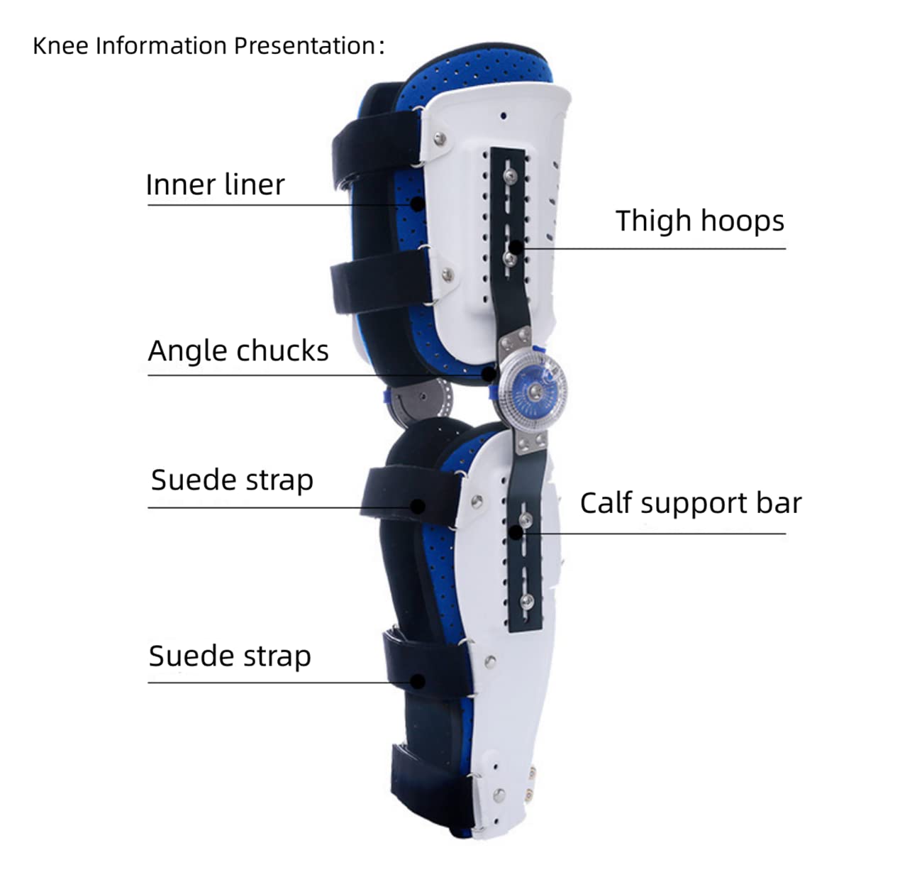 Rainbow_Road Rodillera Soporte Rodillera Ajustable Inmovilización Rodillera Para artritis/lesiones de ligamentos/meniscos inflamados/deportes correr etc. (Talla L)