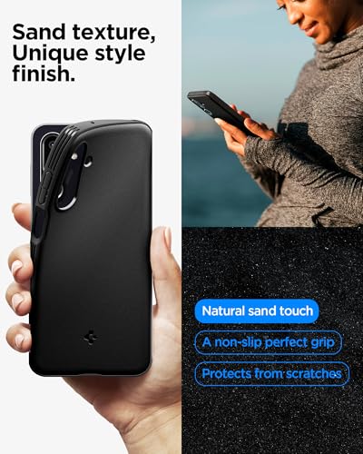 Image of Spigen Essential Sand Blast | Samsung Galaxy M36 5G /F36 5G Case [Air Cushion Protection] [Flexible] Galaxy M36 5G /F36 5G Back Cover | TPU - Matte Black