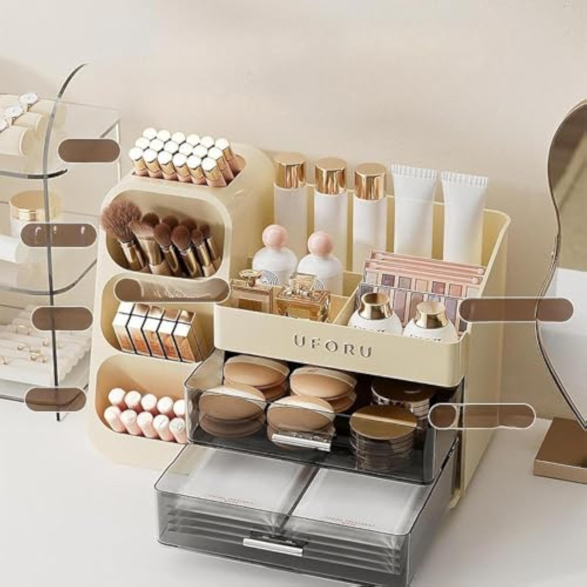 Cosmetic Organizer Display Stand for Brushes and Lotions